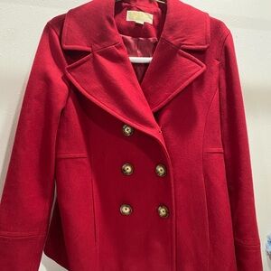 Michael Kors Vibrant Red Pea Coat